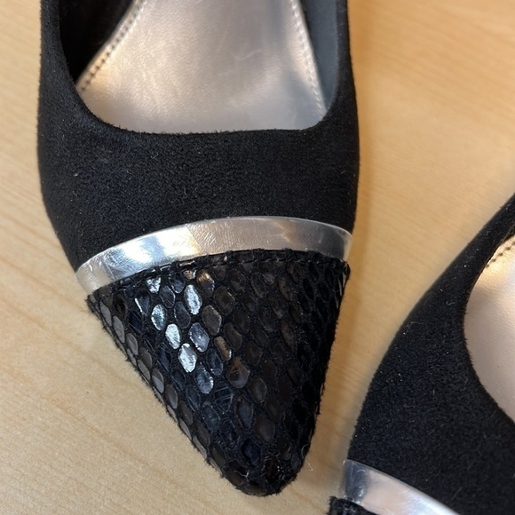 CHRISTIAN SIRIANO black faux suede heels size 7.5 - Picture 8 of 9